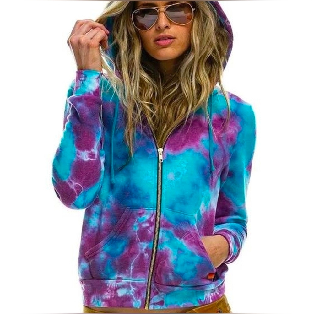 Aviator Nation Full Zip Hand-Dyed Tie Dye Full Zip- Size Small- EUC 🙃🌊